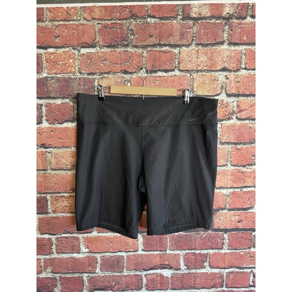 Nike Womens Black Pull On Biker Shorts Athletic Plus Size 1X 436809-010
